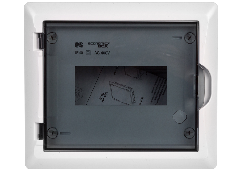 Rozdzielnica modułowa 1x8 n/t ECONOMIC BOX RN 1/8 drzwi transparentne (N+PE) IP40 Elektro-Plast 2502-01