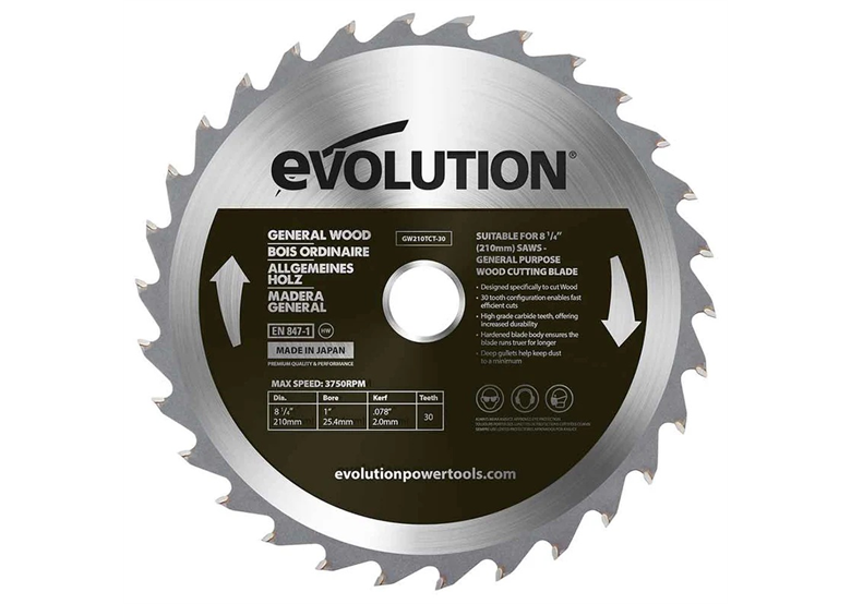 Piła zębata 210mm Evolution EVO-210-30-D