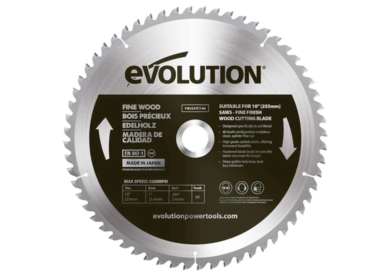 Piła zębata 255mm Evolution EVO-FW255TCT-60