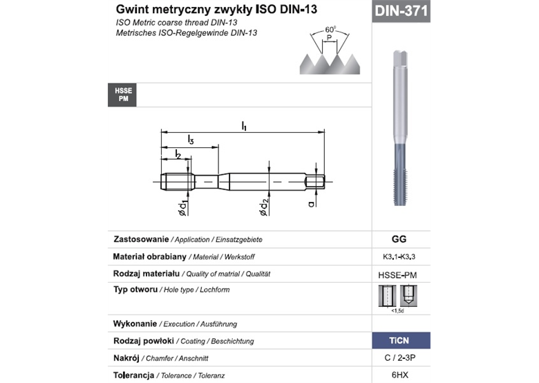 Gwintownik maszynowy wysokowydajny Fanar 105023