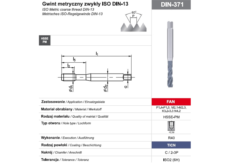 Gwintownik maszynowy wysokowydajny Fanar 35604