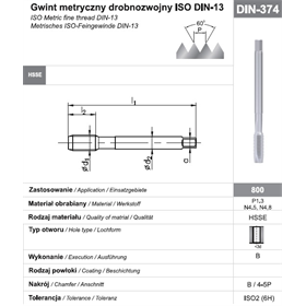 Gwintownik maszynowy wysokowydajny drobnozwojny Fanar 36234