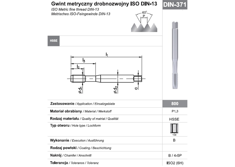 Gwintownik maszynowy wysokowydajny MF drobnozwojny Fanar 36580