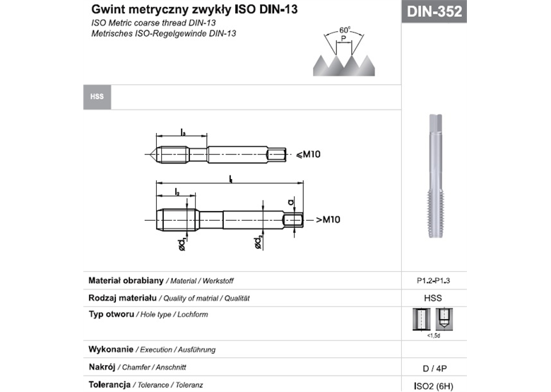 Gwintownik maszynowy zwykły Fanar 8249