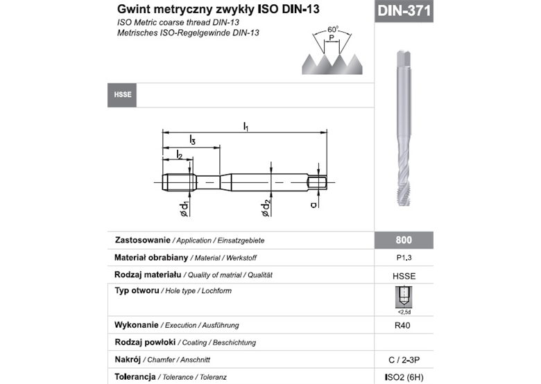 Gwintownik maszynowy wysokowydajny Fanar 8442