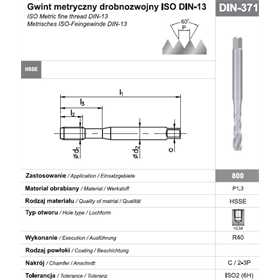 Gwintownik maszynowy wysokowydajny drobnozwojny Fanar 8452