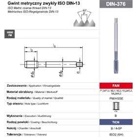 Gwintownik maszynowy wysokowydajny Fanar 8712