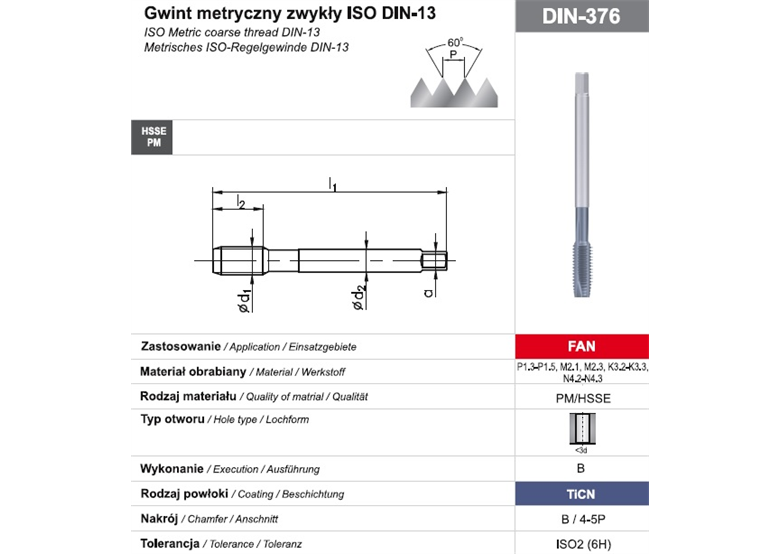 Gwintownik maszynowy wysokowydajny Fanar 8712