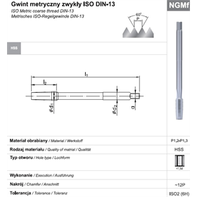 Gwintownik maszynowy do nakrętek Fanar 8724