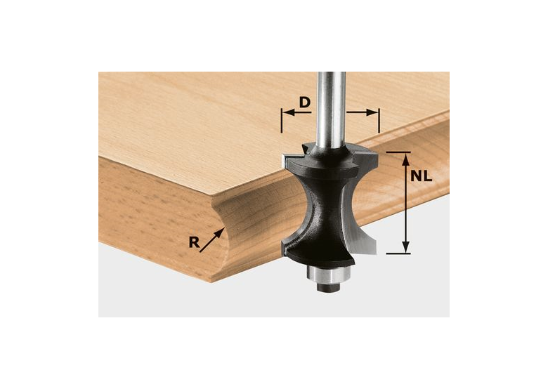 Frez półwałkowy HW z trzpieniem 8 mm Festool HW S8 D30/28