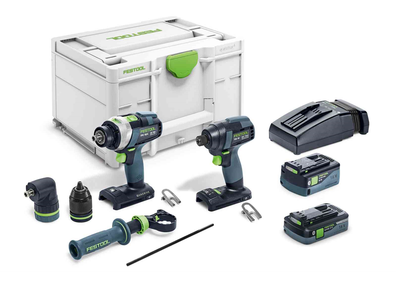 Zestaw elektronarzędzi 18V Festool TID18 5,2/4,0-Set TPC18 1x4.0Ah, 1x5.2Ah