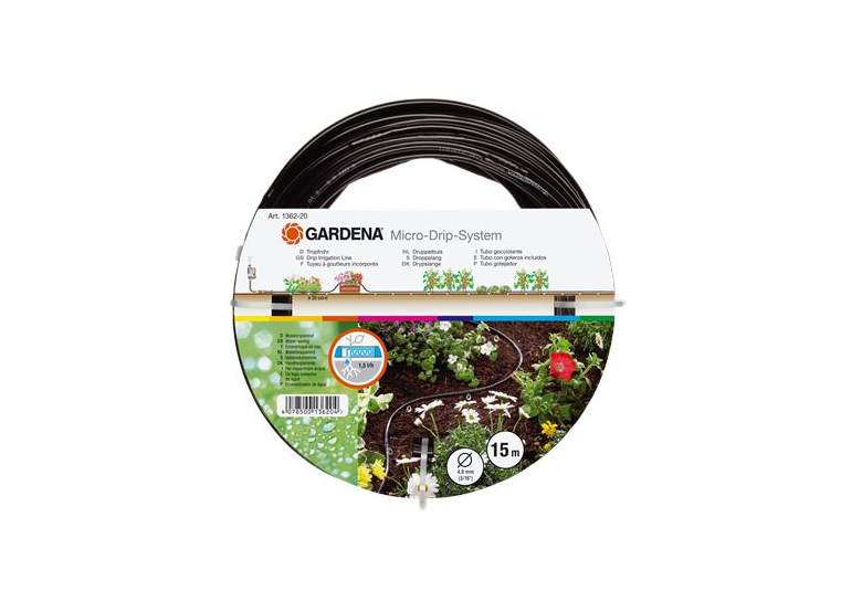 Naziemna linia kroplująca 4,6mm (3/16") z reduktorem ciśnienia Gardena Micro-Drip-System