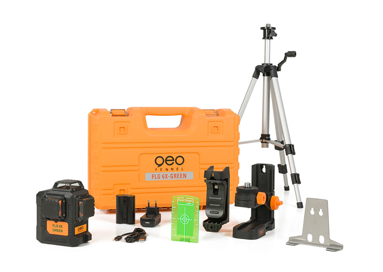 Zielony laser krzyżowy płaszczyznowy 3x360° Geo-Fennel FLG 6X-GREEN MAXI SET