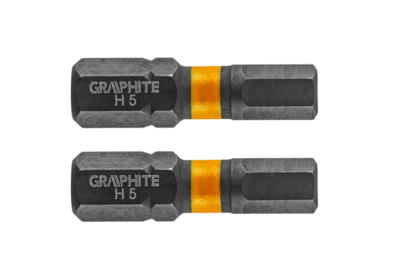 Bity udarowe HEX5x25mm, 2szt. Graphite 56H508