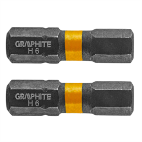Bity udarowe HEX6x25mm, 2szt. Graphite 56H509