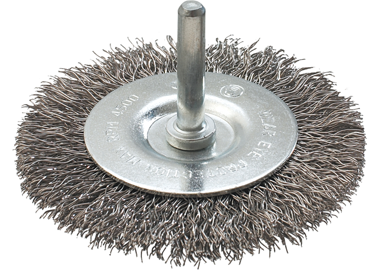 Szczotka druciana tarczowa z trzpieniem 50mm, INOX Graphite 57H601