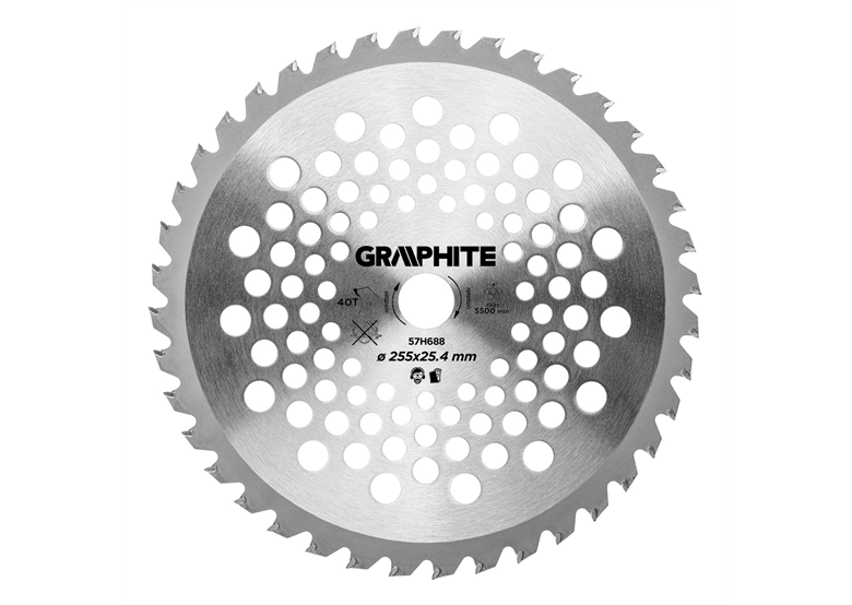 Tarcza widiowa do kosy spalinowej 255 x 25.4mm, 40Z, do zarośli Graphite 57H688