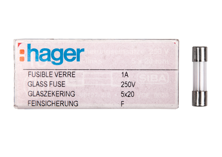 Wkładka aparatowa 5x20mm 1A szybka (F)  /10szt./ Hager Polo L520FK01-000