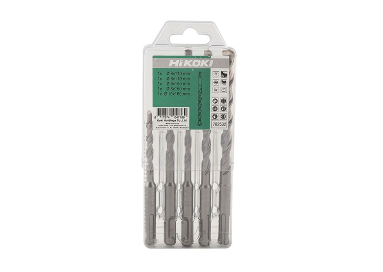 Zestaw wierteł SDS-PLUS 6/8X110 i 6/8/10X160 (5 szt.) Hikoki 782532
