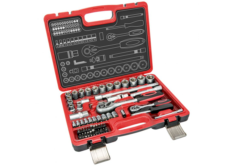 Klucze nasad.CrV 72szt. 16x1/2", 10x1/4" Hillen&Mohr Tools 17K072
