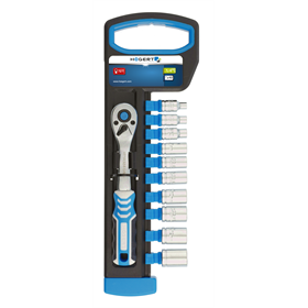 Zestaw kluczy nasadowych 1/4", z grzechotką, 11 elementów Högert HT1R334