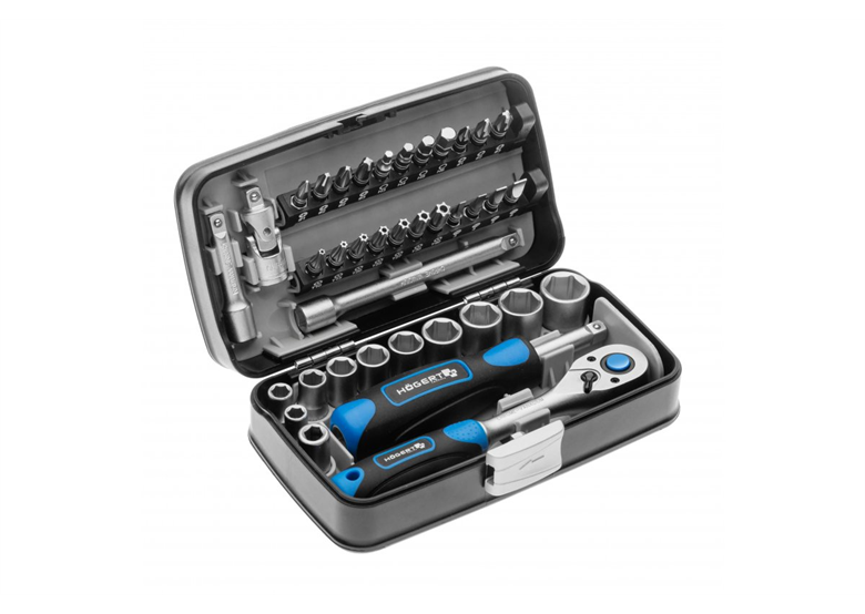 Klucze nasadowe 1/4”, zestaw 38 elementów Högert HT1R462
