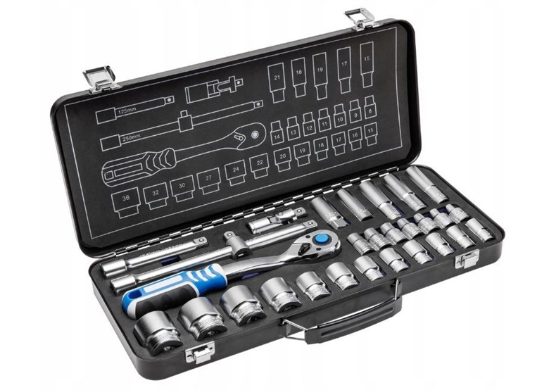 Klucze nasadowe 1/2"", zestaw 29 elementów Högert HT1R480
