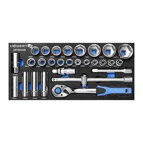 Klucze nasadowe 1/2″, wkładka 28 elementy Högert HT7G149