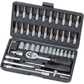Klucze nasadowe 1/4", zestaw 46 elementów Honiton H1160