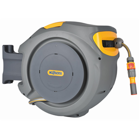 Bęben ścienny automatyczny Auto Reel z wężem 1/2" 20m SELECT i zestawem zraszającym 5cz. Hozelock 2401