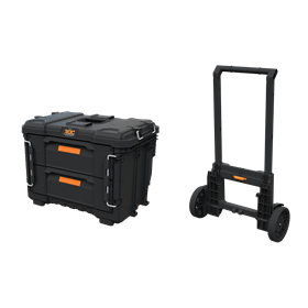 Skrzynka XL z 2 szufladami Keter ROC PRO GEAR 2.0 17212781 + Rączka teleskopowa z kółkami Keter ROC PRO GEAR 2.0 17212440