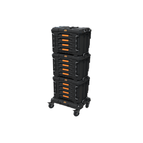 3x Skrzynka XL z 4 szufladami Keter ROC PRO GEAR 2.0 17212782 + Platforma do skrzyni narzędziowej Keter ROC PRO GEAR 2.0 17213877