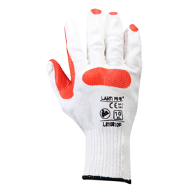 Rękawice lateks czerwono-białe, 12 par, 10 Lahti Pro L210910W