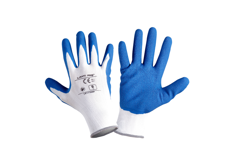 Rękawice lateks granatowo-białe, 10 Lahti Pro L211110K