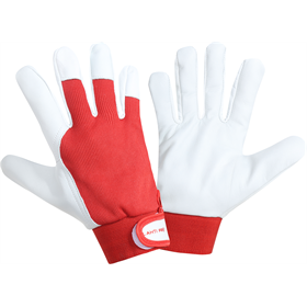 Rękawice ze skóry koziej czerwone, 12 par, 11 Lahti Pro L272011W