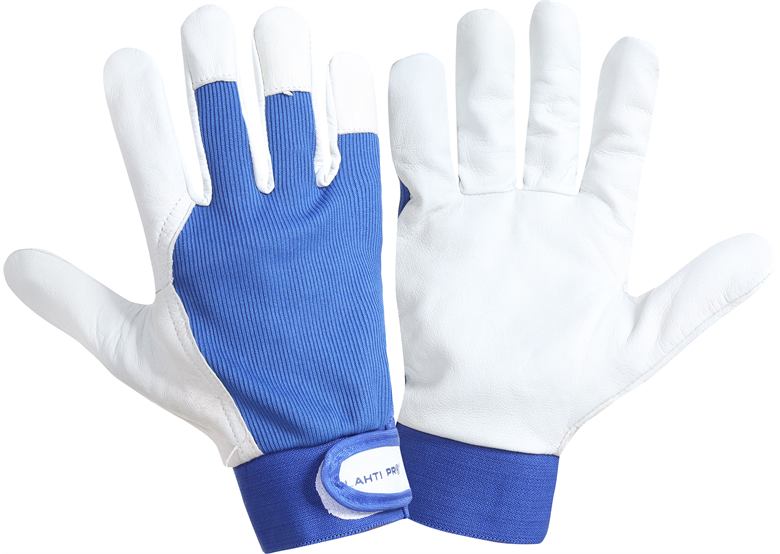 Rękawice ze skóry koziej niebieskie, 12 par, 8 Lahti Pro L272108W