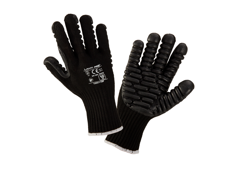 Rękawice antywibracyjne czarne, 10, ce Lahti Pro L290110K