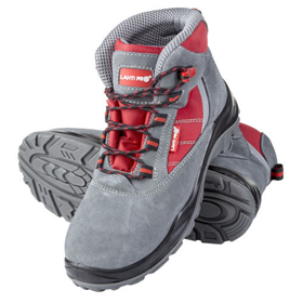 Buty zamsz/oxford szaro-czerwone, s1p src, 44 Lahti Pro L3011944