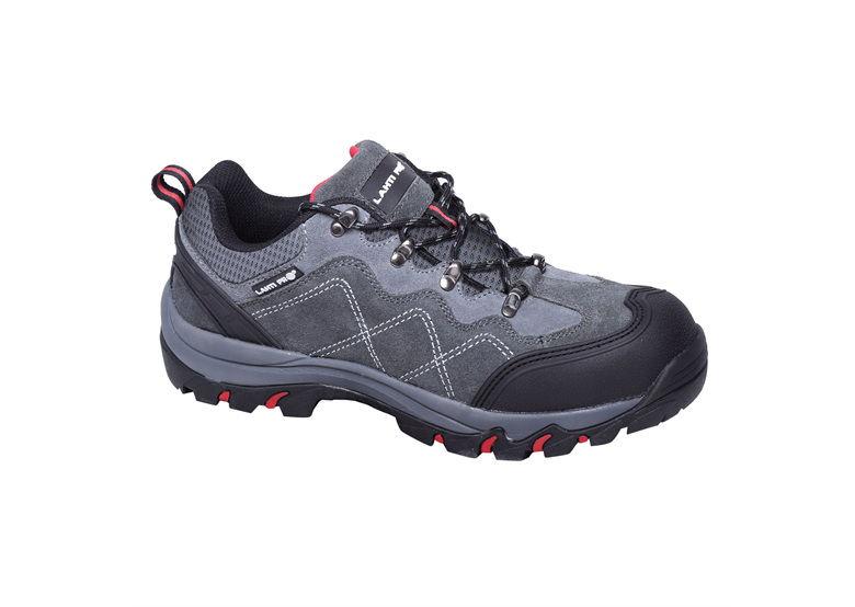 Półbuty zamszowe szaro-czerwone, s1p sra, 47 Lahti Pro L3041047