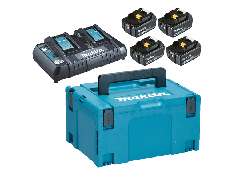 Akumulatory 18V 6,0Ah (4szt.) i ładowarka Makita 198091-4