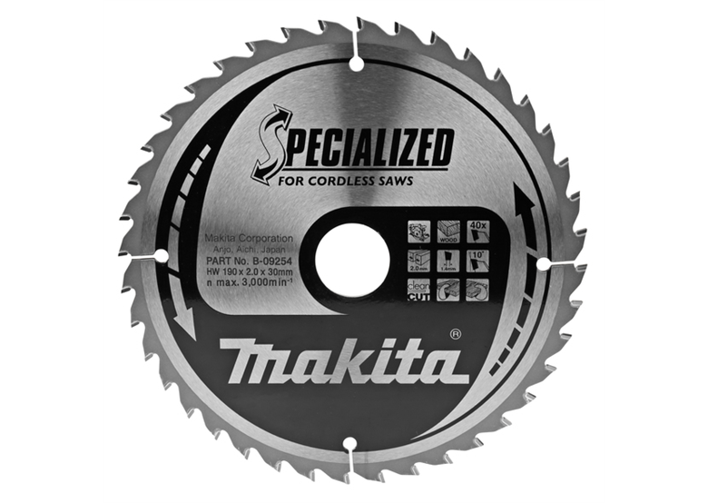 Specjalistyczna tarcza do pilarki akum, CCM19040G Makita B-09254