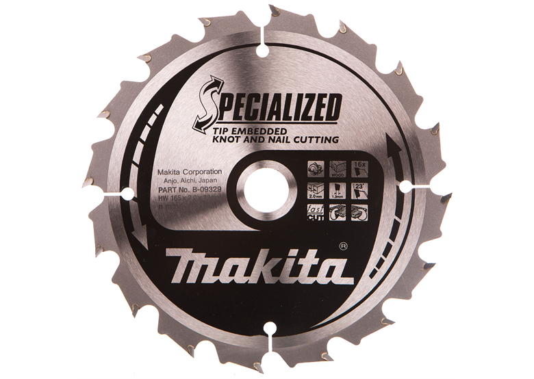 Specjalistyczna tarcza do pilarki ręcznej 165x20mm Z16 Makita B-09329