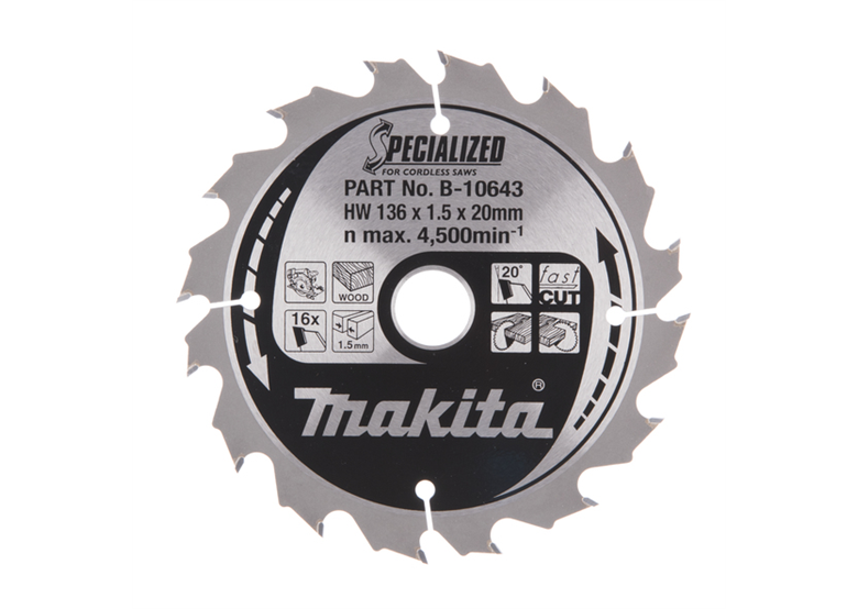 Specjalistyczna tarcza do pilarki akum, CCC13616E Makita B-10643