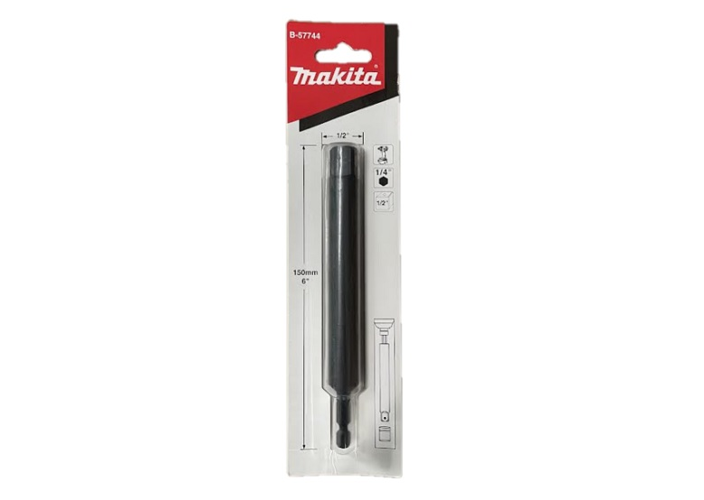 Adapter udarowy z sześciokąta 14in na kwadrat 1/2in, 150mm Makita B-57744