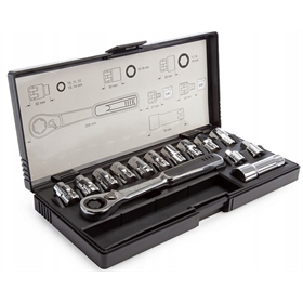 Zestaw kluczy nasadowych 1/4 i 3/8" 14 szt. Makita B-65595