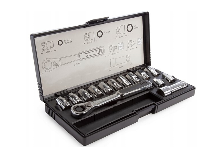 Zestaw kluczy nasadowych 1/4 i 3/8" 14 szt. Makita B-65595