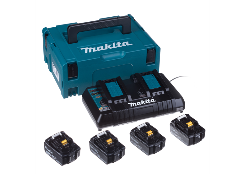 Akumulatory 18V 3,0Ah x4 i ładowarka Makita BL1830+DC18RD