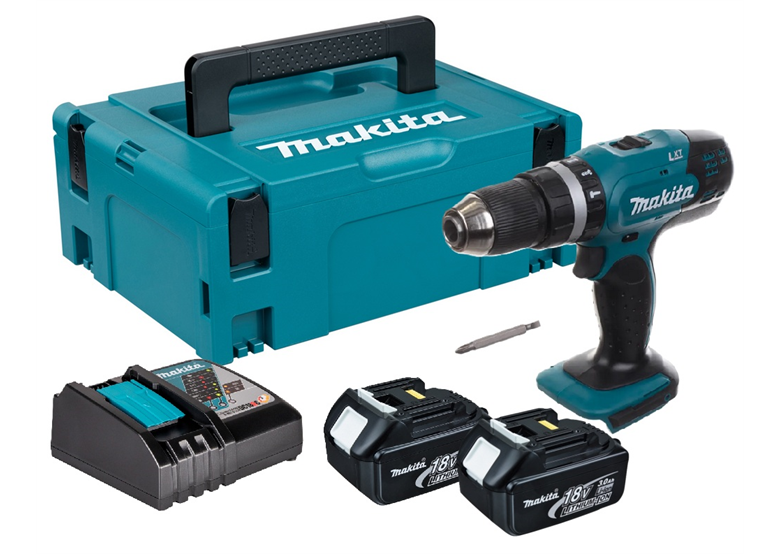 Wiertarko-wkrętarka udarowa Makita DHP453RFJ 2x3.0Ah