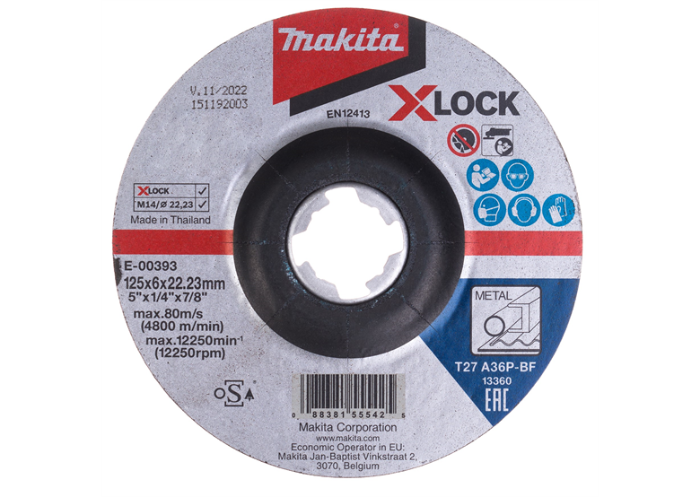 Tarcza szlifierska 125mm X-Lock A36P Makita E-00393