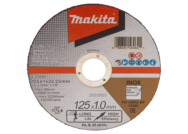 Tarcza tnąca extra cienka 125x22,2mm Makita E-03040